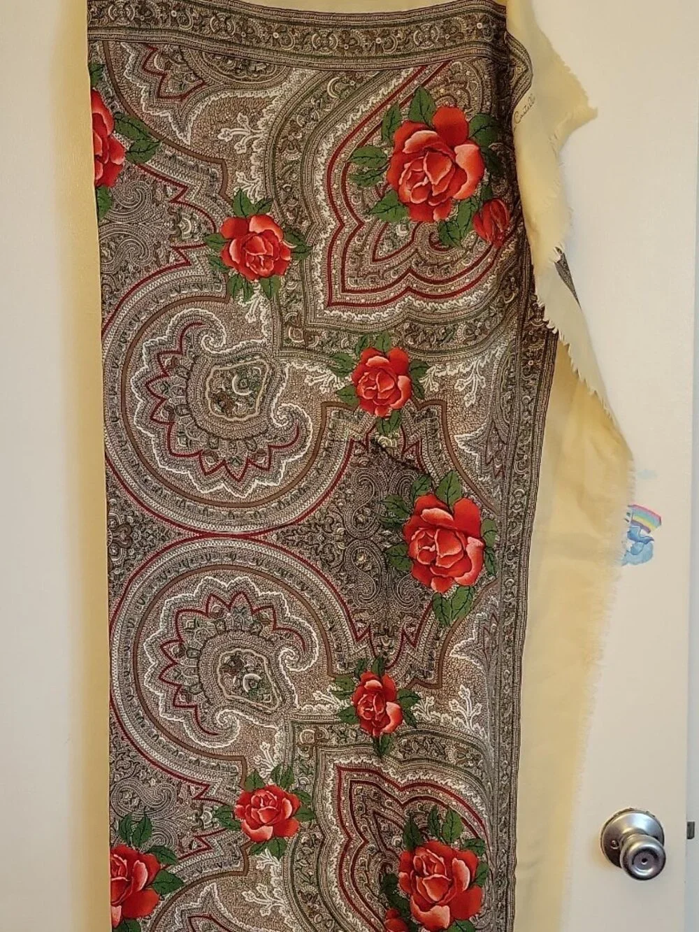 Luca Castellani Women Multicolor Paisley Floral Fringe Scarf Wrap 45